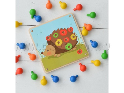 Карточка "Ежик" для набора "Деревянная мозаика" Карточка "Ежик" для набора "Деревянная мозаика"