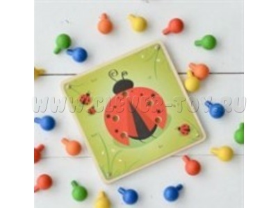 Карточка "Божья коровка" для набора "Деревянная мозаика" Карточка "Божья коровка" для набора "Деревянная мозаика"