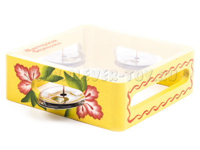 Бубен из массива березы с натяжкой, D 15 см (с росписью) Бубен из массива березы с натяжкой, D 15 см (с росписью)