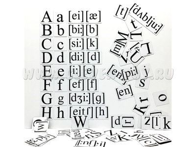 Набор магнитных карточек "Alphabet and transcription" (большой размер)* Набор магнитных карточек "Alphabet and transcription" (большой размер)*